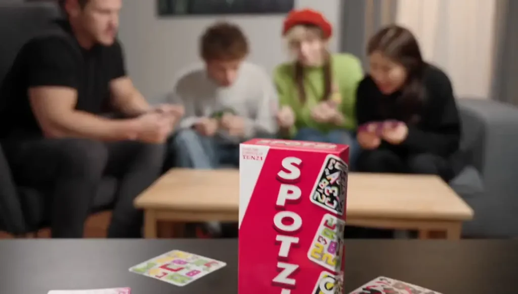 SPOTZI card game at party